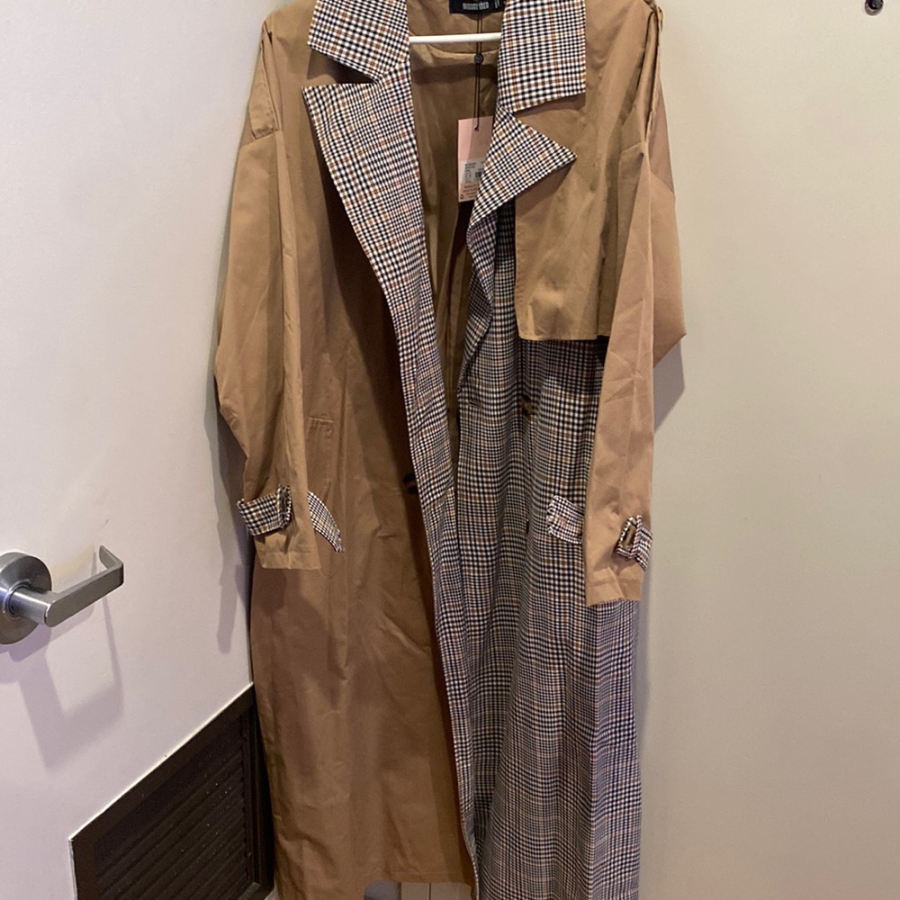 Check Mix Trench Beige size 6